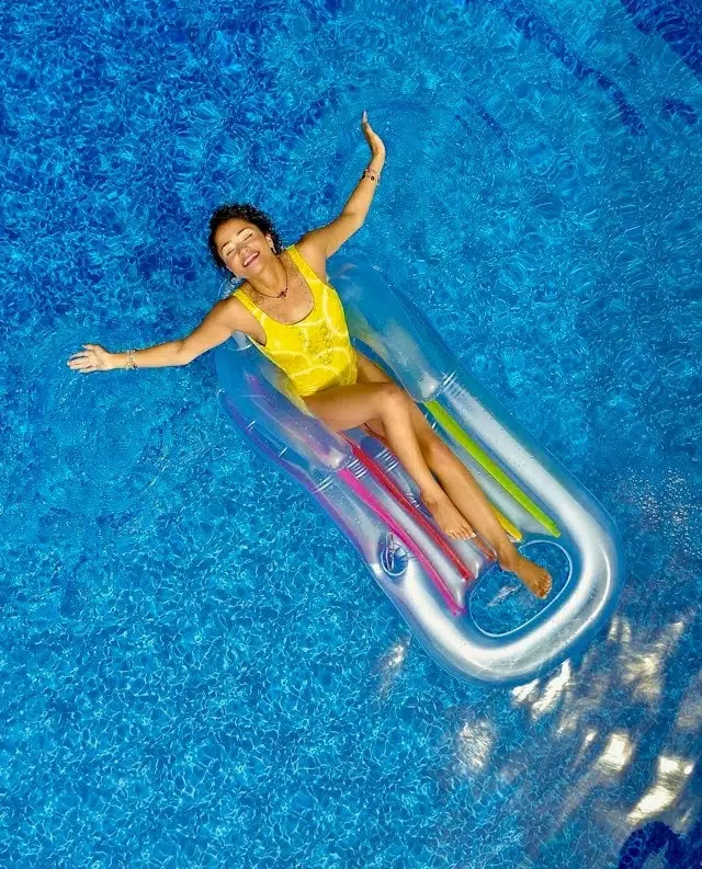 Woman inside pool