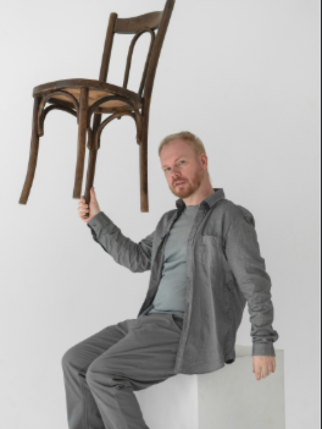 A man with chair